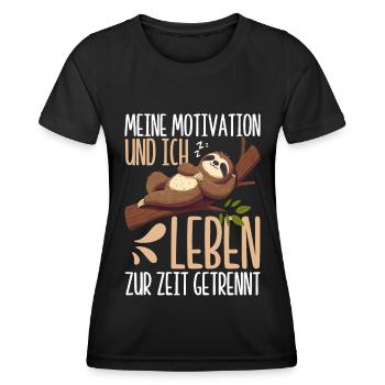Ma motivation et moi vivons actuellement séparément - T-shirt sport Femme - noir - Devant - AI Model Female 172 light (172cm)