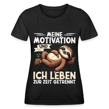 Ma motivation et moi vivons actuellement séparément - T-shirt sport Femme - noir - Devant - AI Model Female 172 light (172cm)
