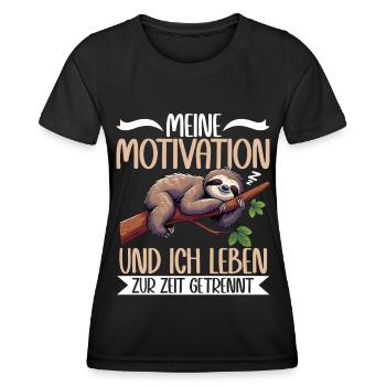 Ma motivation et moi vivons actuellement séparément - T-shirt sport Femme - noir - Devant - AI Model Female 172 light (172cm)