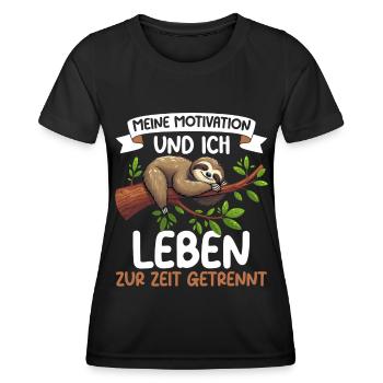 Ma motivation et moi vivons actuellement séparément - T-shirt sport Femme - noir - Devant - AI Model Female 172 light (172cm)