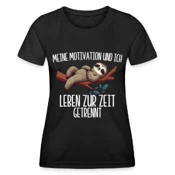 Ma motivation et moi vivons actuellement séparément - T-shirt sport Femme - noir - Devant - AI Model Female 172 light (172cm)