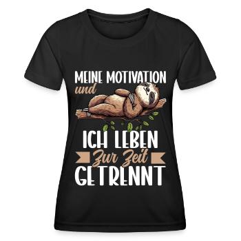 Ma motivation et moi vivons actuellement séparément - T-shirt sport Femme - noir - Devant - AI Model Female 172 light (172cm)