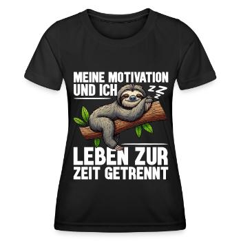 Ma motivation et moi vivons actuellement séparément - T-shirt sport Femme - noir - Devant - AI Model Female 172 light (172cm)