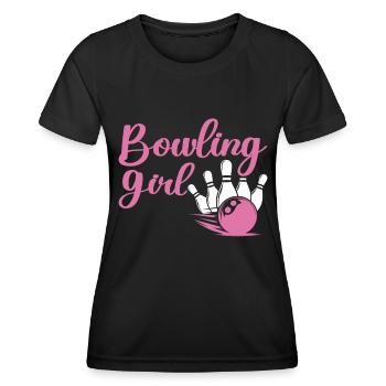 Bowling Girl Funny Ladies Team Bowler Sport - Frauen Funktions-T-Shirt - Schwarz - Vorne - AI Model Female 172 light (172cm)