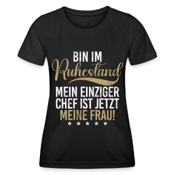 Légende de la retraite Drôle de pension Pension Retraité - T-shirt sport Femme - noir - Devant - AI Model Female 172 light (172cm)