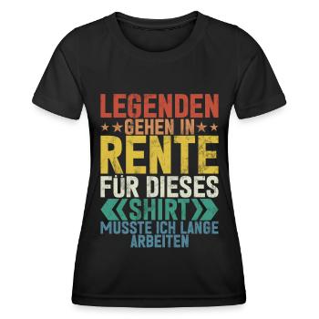 Légende de la retraite Drôle de pension Pension Retraité - T-shirt sport Femme - noir - Devant - AI Model Female 172 light (172cm)