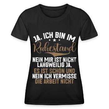 Légende de la retraite Drôle de pension Pension Retraité - T-shirt sport Femme - noir - Devant - AI Model Female 172 light (172cm)