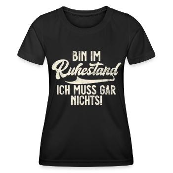 Légende de la retraite Drôle de pension Pension Retraité - T-shirt sport Femme - noir - Devant - AI Model Female 172 light (172cm)