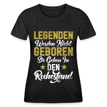 Légende de la retraite Drôle de pension Pension Retraité - T-shirt sport Femme - noir - Devant - AI Model Female 172 light (172cm)