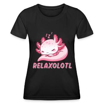 Relaxolotl Axolotl Lève-tard Dormir Se détendre - T-shirt sport Femme - noir - Devant - AI Model Female 172 light (172cm)