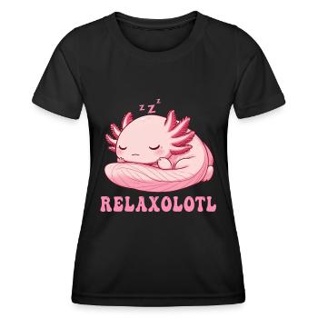 Relaxolotl Axolotl Late Riser Sleeping Chilling - Women's Functional T-Shirt - black - Front - AI Model Female 172 light (172cm)