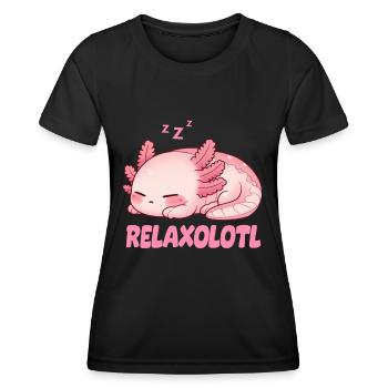 Relaxolotl Axolotl Lève-tard Dormir Se détendre - T-shirt sport Femme - noir - Devant - AI Model Female 172 light (172cm)