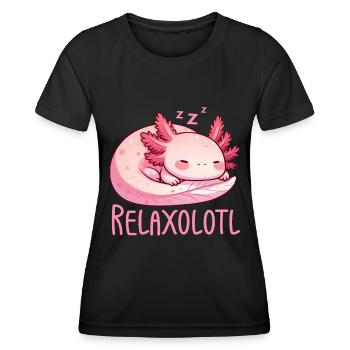 Relaxolotl Axolotl Lève-tard Dormir Se détendre - T-shirt sport Femme - noir - Devant - AI Model Female 172 light (172cm)