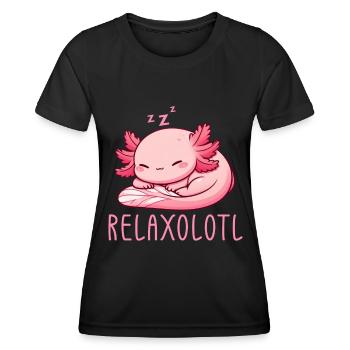 Relaxolotl Axolotl Lève-tard Dormir Se détendre - T-shirt sport Femme - noir - Devant - AI Model Female 172 light (172cm)