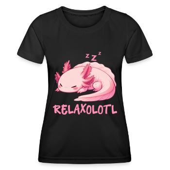 Relaxolotl Axolotl Lève-tard Dormir Se détendre - T-shirt sport Femme - noir - Devant - AI Model Female 172 light (172cm)