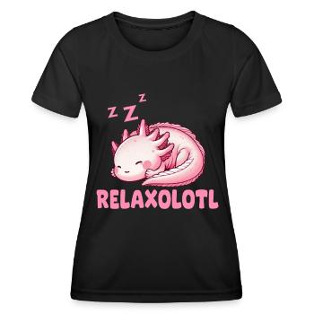 Relaxolotl Axolotl Late Riser Sleeping Chilling - Women's Functional T-Shirt - black - Front - AI Model Female 172 light (172cm)