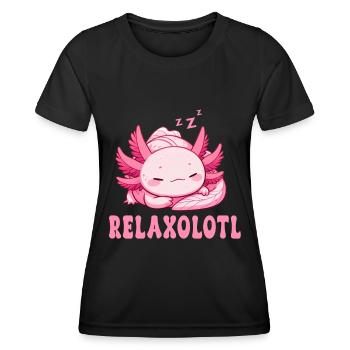 Relaxolotl Axolotl Lève-tard Dormir Se détendre - T-shirt sport Femme - noir - Devant - AI Model Female 172 light (172cm)