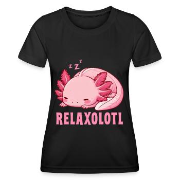 Relaxolotl Axolotl Lève-tard Dormir Se détendre - T-shirt sport Femme - noir - Devant - AI Model Female 172 light (172cm)