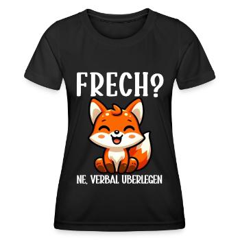 Vilain Ne Renard Sarcasme Drôle Verbal Supérieur - T-shirt sport Femme - noir - Devant - AI Model Female 172 light (172cm)