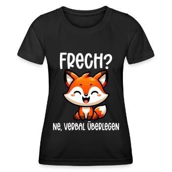 Frech Ne Fuchs Sarkasmus Lustig Verbal Überlegen - Frauen Funktions-T-Shirt - Schwarz - Vorne - AI Model Female 172 light (172cm)