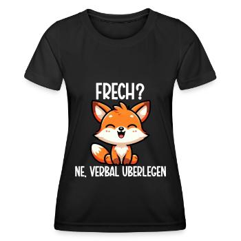 Vilain Ne Renard Sarcasme Drôle Verbal Supérieur - T-shirt sport Femme - noir - Devant - AI Model Female 172 light (172cm)