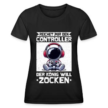 Il me tend la manette que le roi veut jouer - T-shirt sport Femme - noir - Devant - AI Model Female 172 light (172cm)