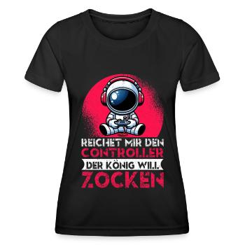 Il me tend la manette que le roi veut jouer - T-shirt sport Femme - noir - Devant - AI Model Female 172 light (172cm)