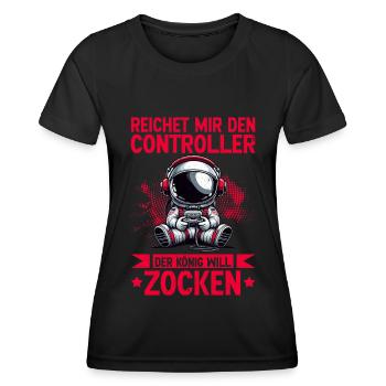 Il me tend la manette que le roi veut jouer - T-shirt sport Femme - noir - Devant - AI Model Female 172 light (172cm)