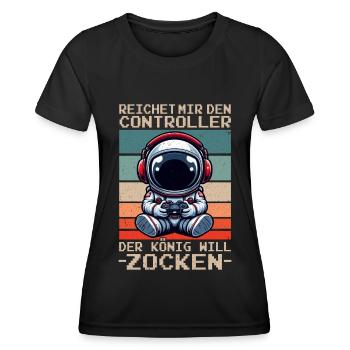 Il me tend la manette que le roi veut jouer - T-shirt sport Femme - noir - Devant - AI Model Female 172 light (172cm)