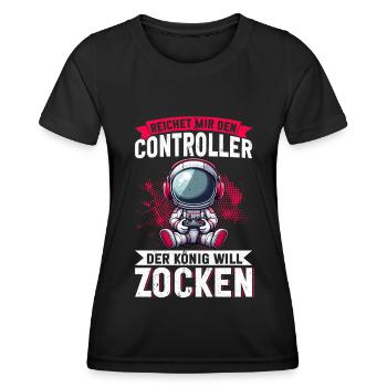 Il me tend la manette que le roi veut jouer - T-shirt sport Femme - noir - Devant - AI Model Female 172 light (172cm)