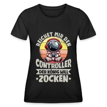 Il me tend la manette que le roi veut jouer - T-shirt sport Femme - noir - Devant - AI Model Female 172 light (172cm)