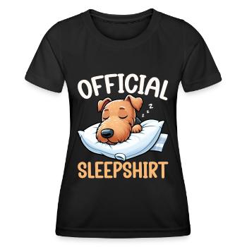 Offizieller Schlafhaus Airedale Terrier - Frauen Funktions-T-Shirt - Schwarz - Vorne - AI Model Female 172 light (172cm)