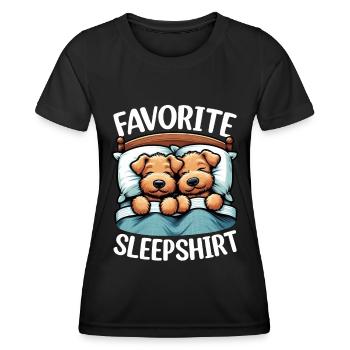 Offizieller Schlafhaus Airedale Terrier - Frauen Funktions-T-Shirt - Schwarz - Vorne - AI Model Female 172 light (172cm)