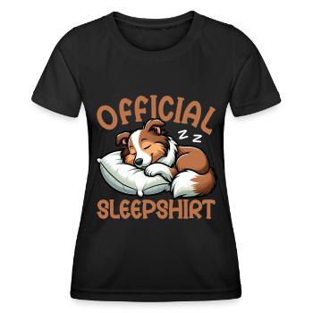 Official Sleeper Collie Lover Sleeps - Women's Functional T-Shirt - black - Front - AI Model Female 172 light (172cm)