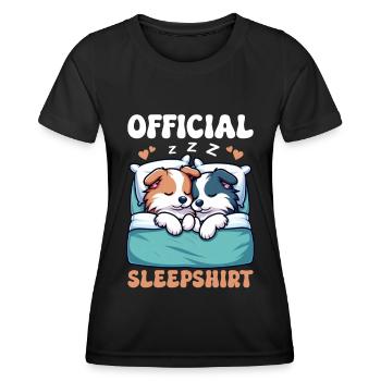 Official Sleeper Collie Lover Sleeps - Women's Functional T-Shirt - black - Front - AI Model Female 172 light (172cm)