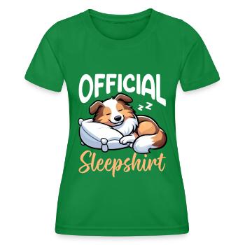 Official Sleeper Collie Lover Sleeps - Women's Functional T-Shirt - kelly green - Front - AI Model Female 172 dark (172cm)