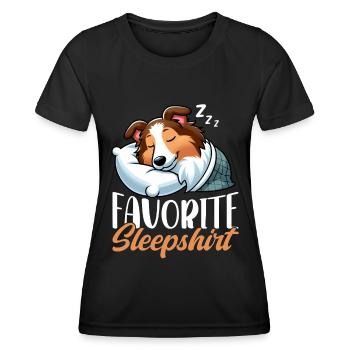 Official Sleeper Collie Lover Sleeps - Women's Functional T-Shirt - black - Front - AI Model Female 172 light (172cm)