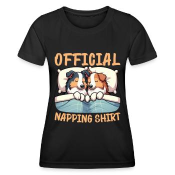 Official Sleeper Collie Lover Sleeps - Women's Functional T-Shirt - black - Front - AI Model Female 172 light (172cm)