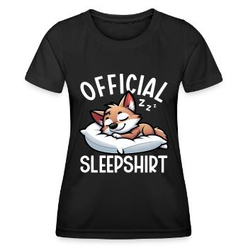Offizieller Schlafhaus Kojote -Liebhaber Lustig - Frauen Funktions-T-Shirt - Schwarz - Vorne - AI Model Female 172 light (172cm)