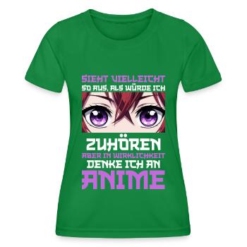 Anime Manga Otaku Japan Waifu Anime Girl Cosplay - Women's Functional T-Shirt - kelly green - Front - AI Model Female 172 dark (172cm)
