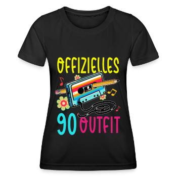 Kassetten Player Mixtape Musik 80er Vintage - Frauen Funktions-T-Shirt - Schwarz - Vorne - AI Model Female 172 light (172cm)