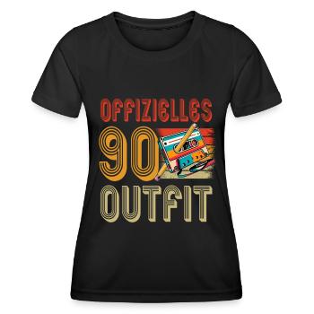Kassetten Player Mixtape Musik 80er Vintage - Frauen Funktions-T-Shirt - Schwarz - Vorne - AI Model Female 172 light (172cm)