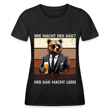 How does the bear do? The bear makes you empty! Jollier - Women's Functional T-Shirt - black - Front - AI Model Female 172 light (172cm)