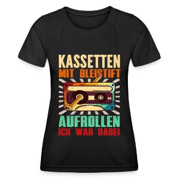 Kassetten Player Mixtape Musik 80er Vintage - Frauen Funktions-T-Shirt - Schwarz - Vorne - AI Model Female 172 light (172cm)