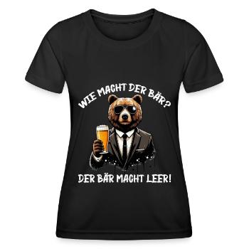 How does the bear do? The bear makes you empty! Jollier - Women's Functional T-Shirt - black - Front - AI Model Female 172 light (172cm)