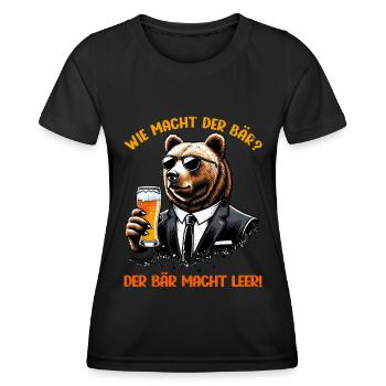 How does the bear do? The bear makes you empty! Jollier - Women's Functional T-Shirt - black - Front - AI Model Female 172 light (172cm)