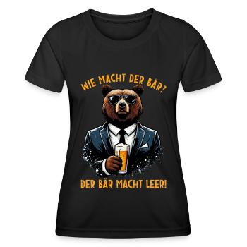 How does the bear do? The bear makes you empty! Jollier - Women's Functional T-Shirt - black - Front - AI Model Female 172 light (172cm)