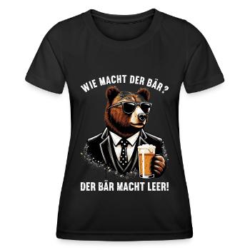 How does the bear do? The bear makes you empty! Jollier - Women's Functional T-Shirt - black - Front - AI Model Female 172 light (172cm)