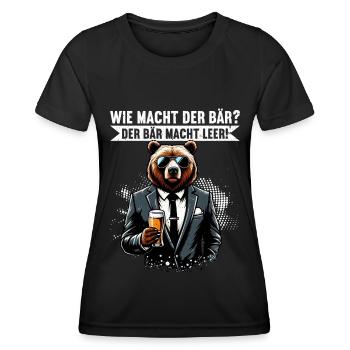 How does the bear do? The bear makes you empty! Jollier - Women's Functional T-Shirt - black - Front - AI Model Female 172 light (172cm)