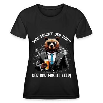 How does the bear do? The bear makes you empty! Jollier - Women's Functional T-Shirt - black - Front - AI Model Female 172 light (172cm)